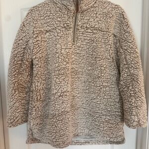 Thread and Supply Wubby Sherpa Quarter-Zip Pullover - Taupe
